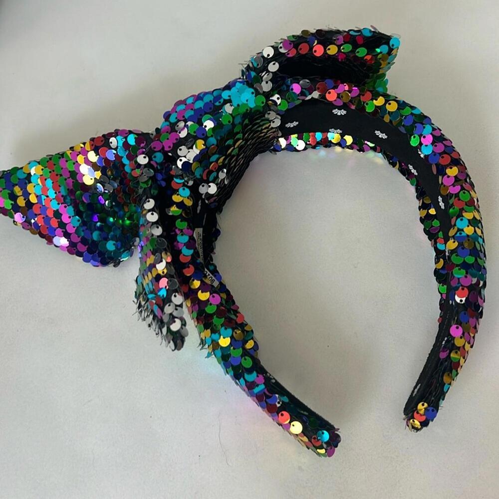 Lele Sadoughi Rainbow Colorful Sequin Holly Headband - Picture 4 of 7